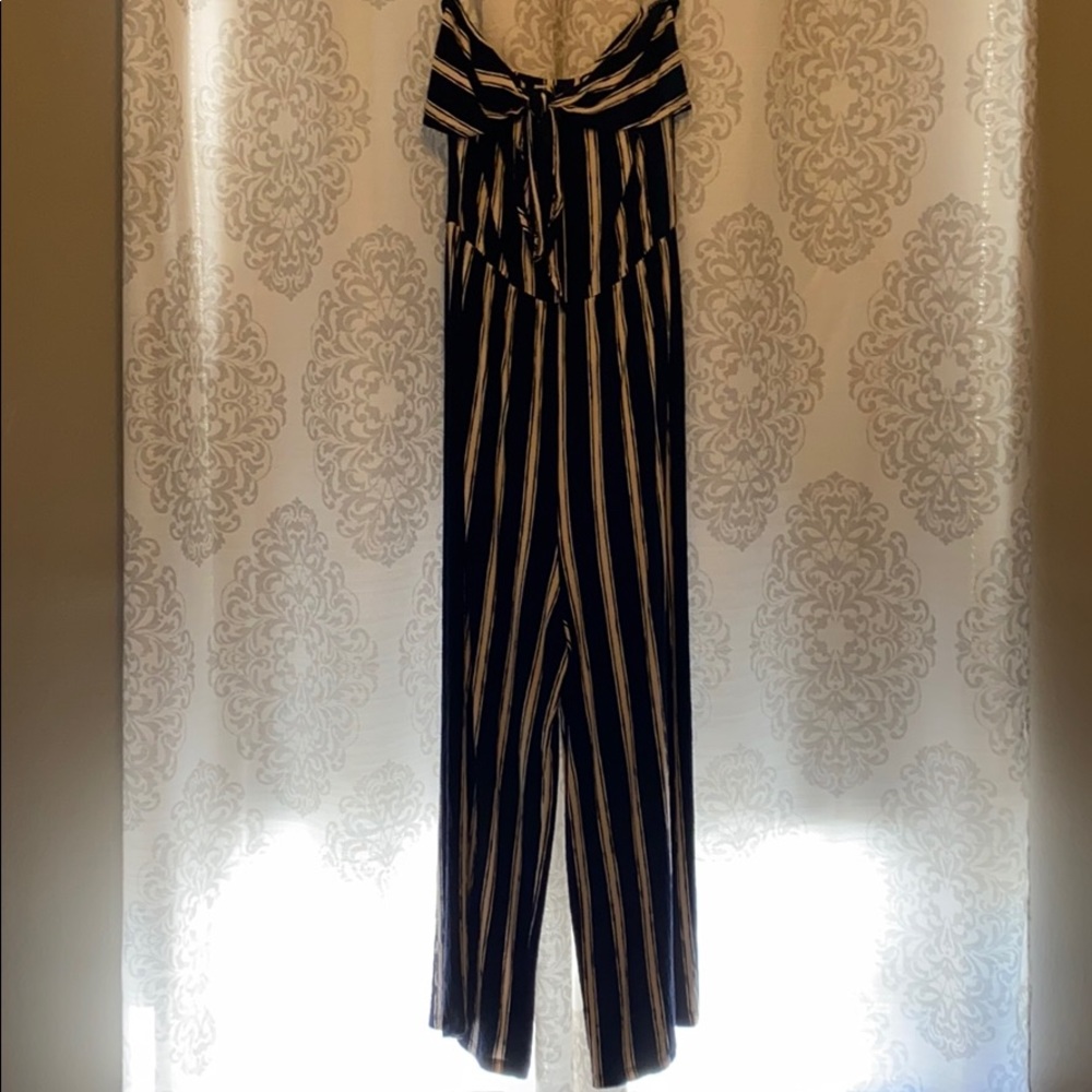 Navy blue & cream jumpsuit